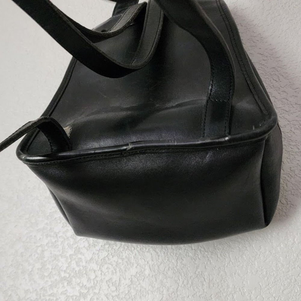 COACH Vintage Daypack Backpack Black Leather Turnlock Bag USA Made - Picture 7 of 11